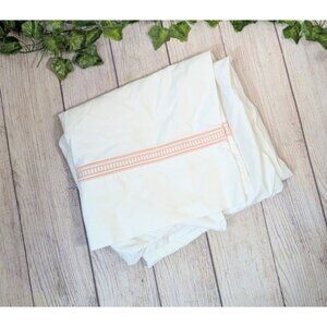 Frontgate SHAM Embroidered Pink Trim luxury One KING Sham ONLY